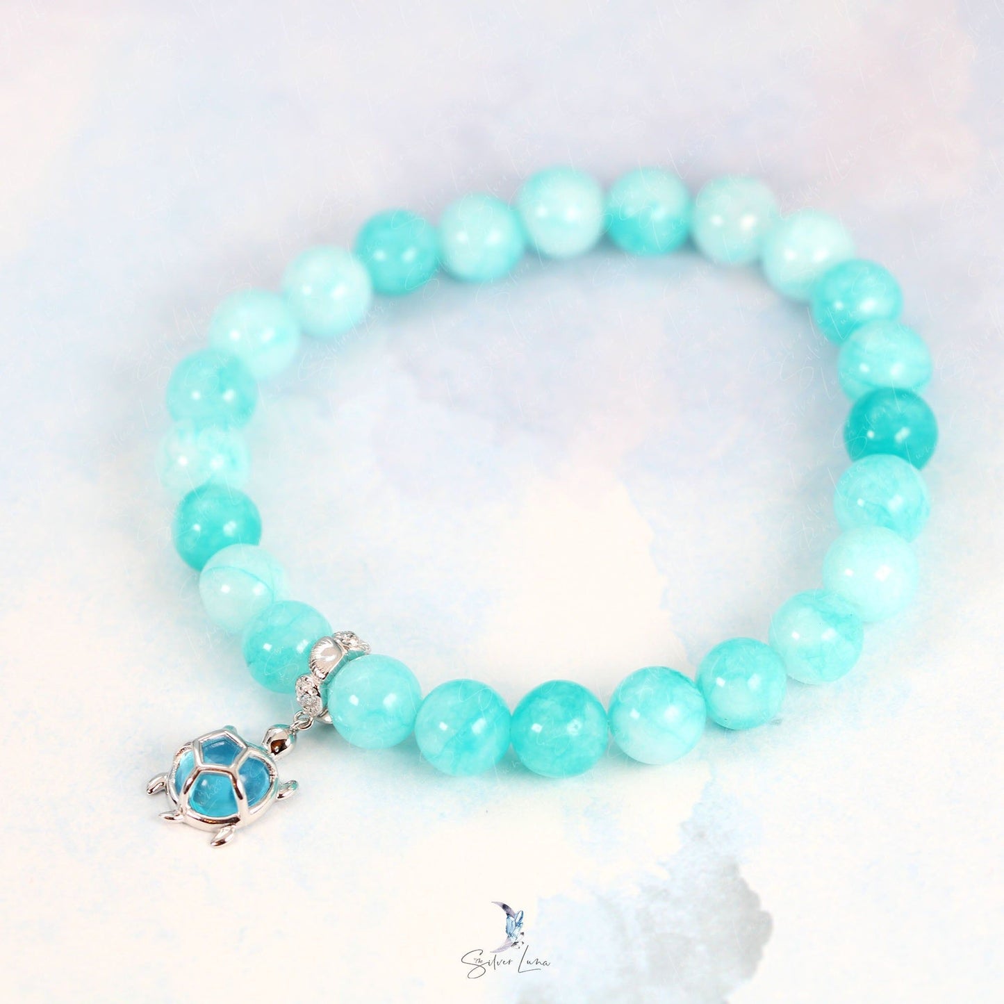 sea turtle Amazonite beaded bracelet
