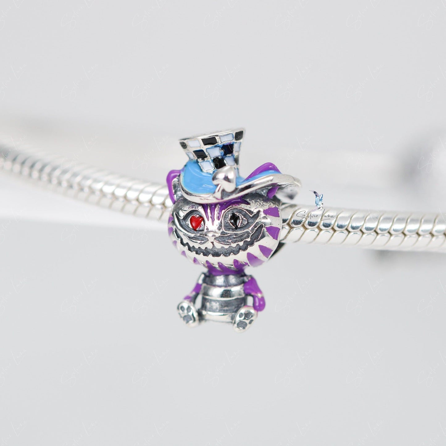 The Cheshire Cat silver charm for bracelet