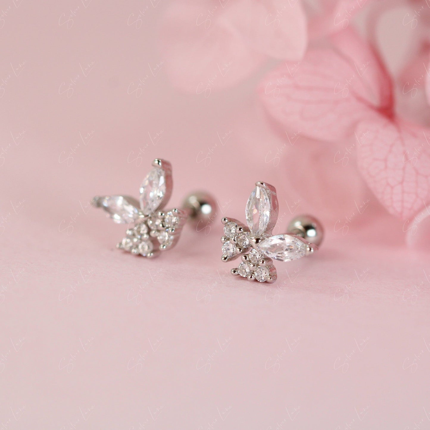 butterfly screw back earrings
