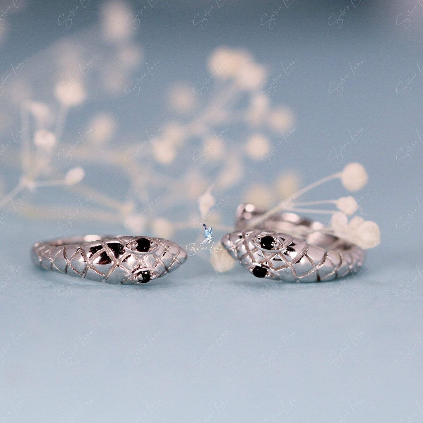 Cleopatra serpentine snake hoop earrings