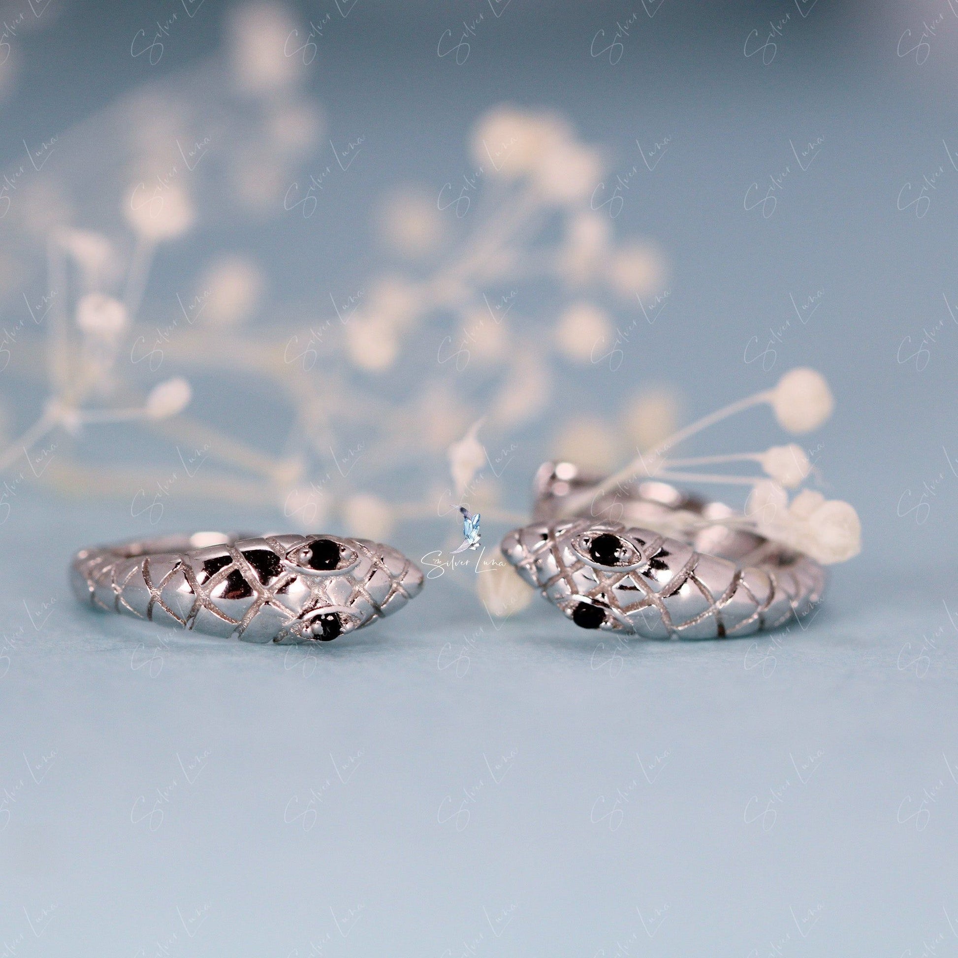 Cleopatra serpentine snake hoop earrings