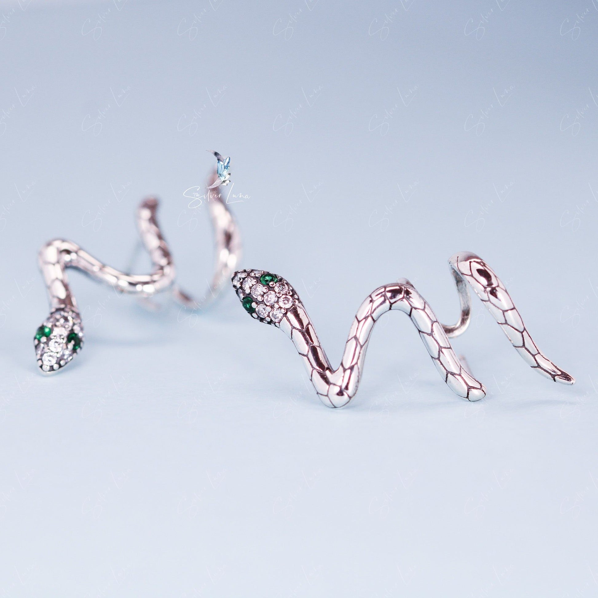 snake stud earrings