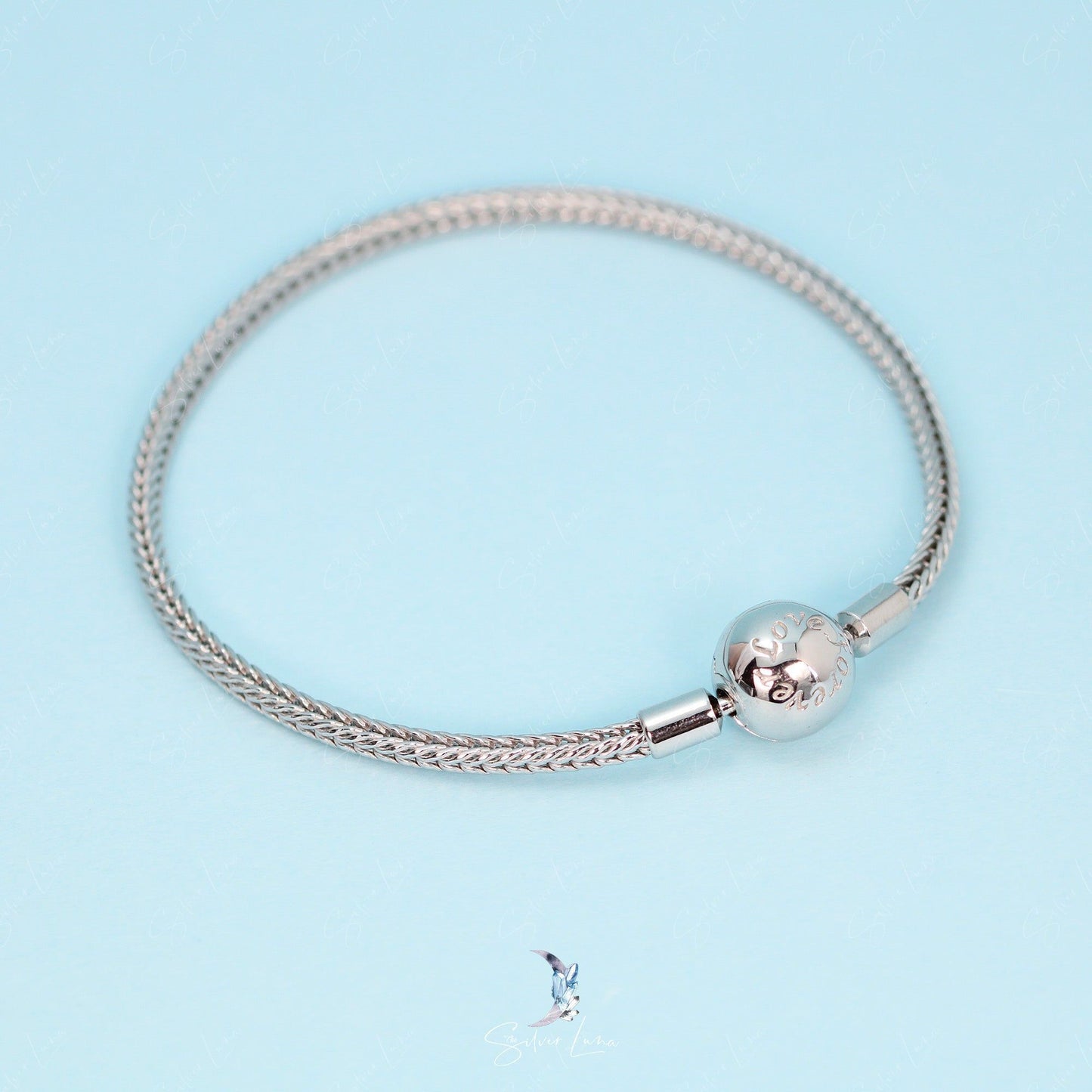 Soft chain sterling silver bracelet for charms