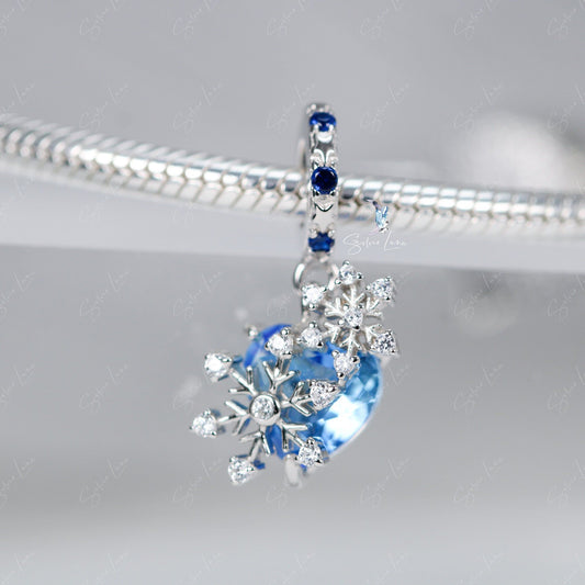 heart snowflake pendant charm