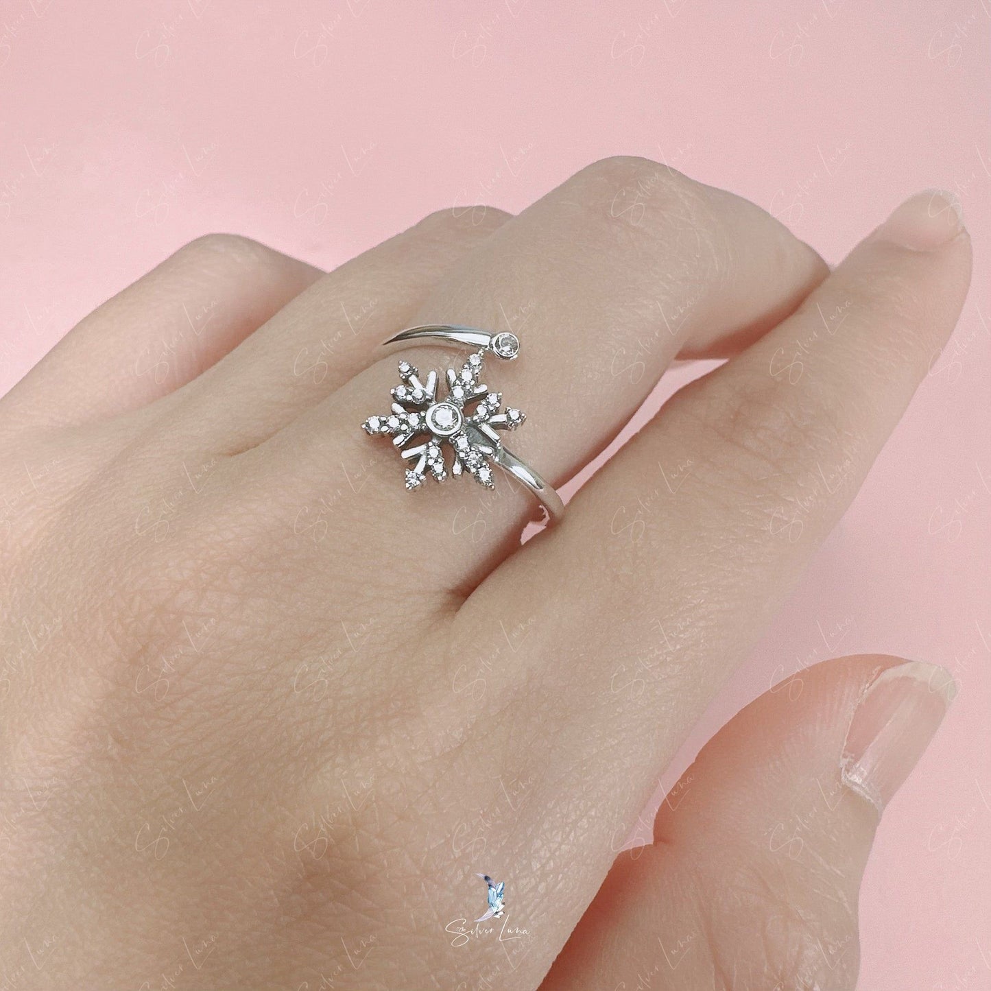 silver snowflake ring