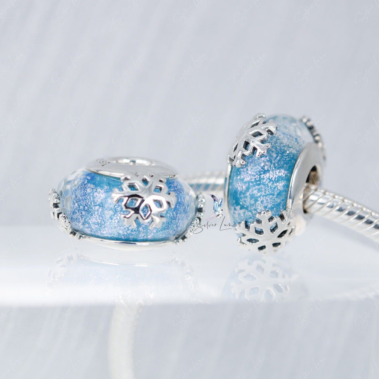 snowflake Murano bead charm