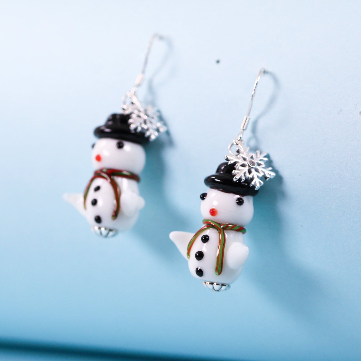 snowman dangle drop earrings