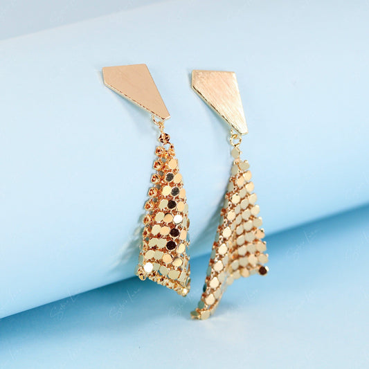 geometric abstract handkerchief dangle drop earrings