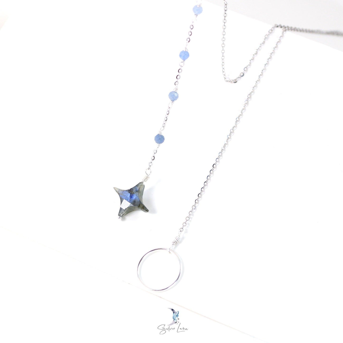 lariat labradorite star pendant necklace
