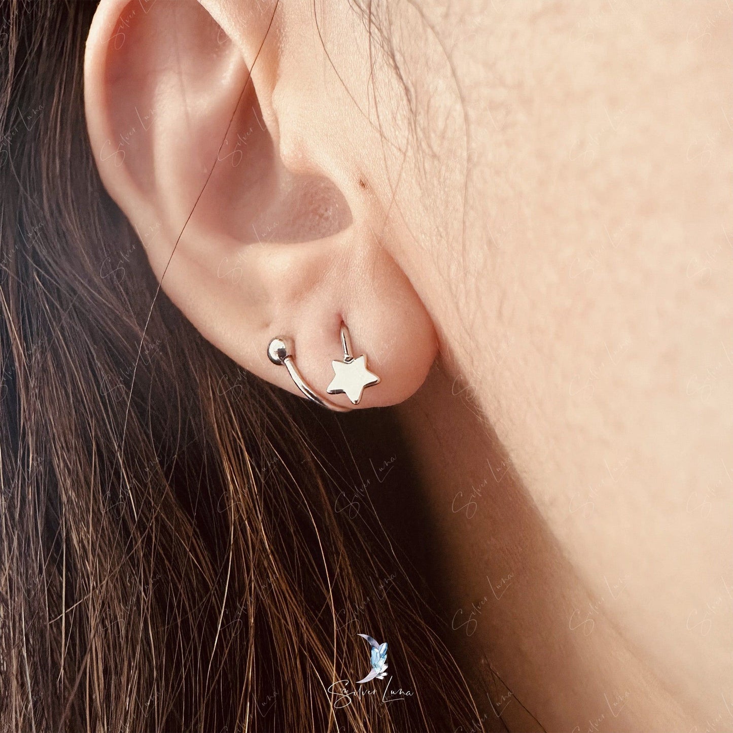 spiral star wrap screw earrings