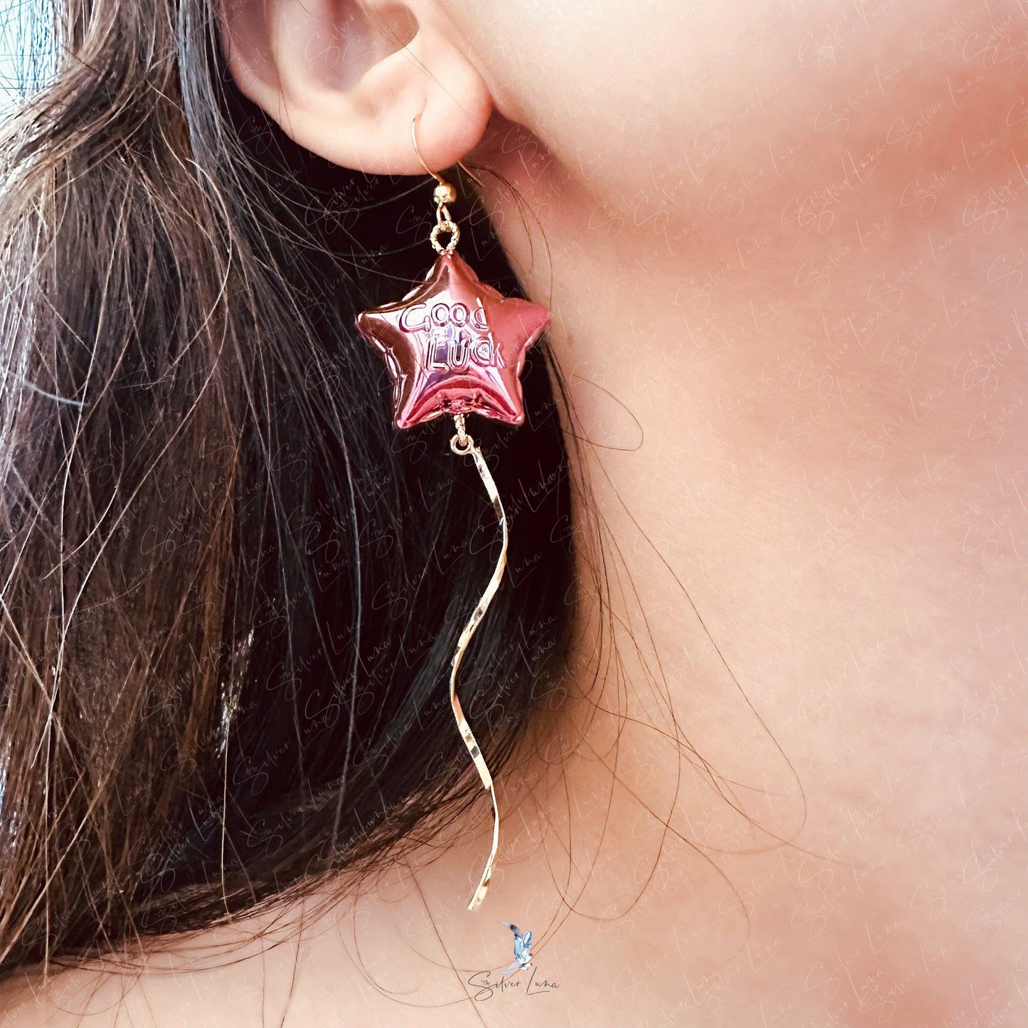 Celebrating star balloon funny earrings