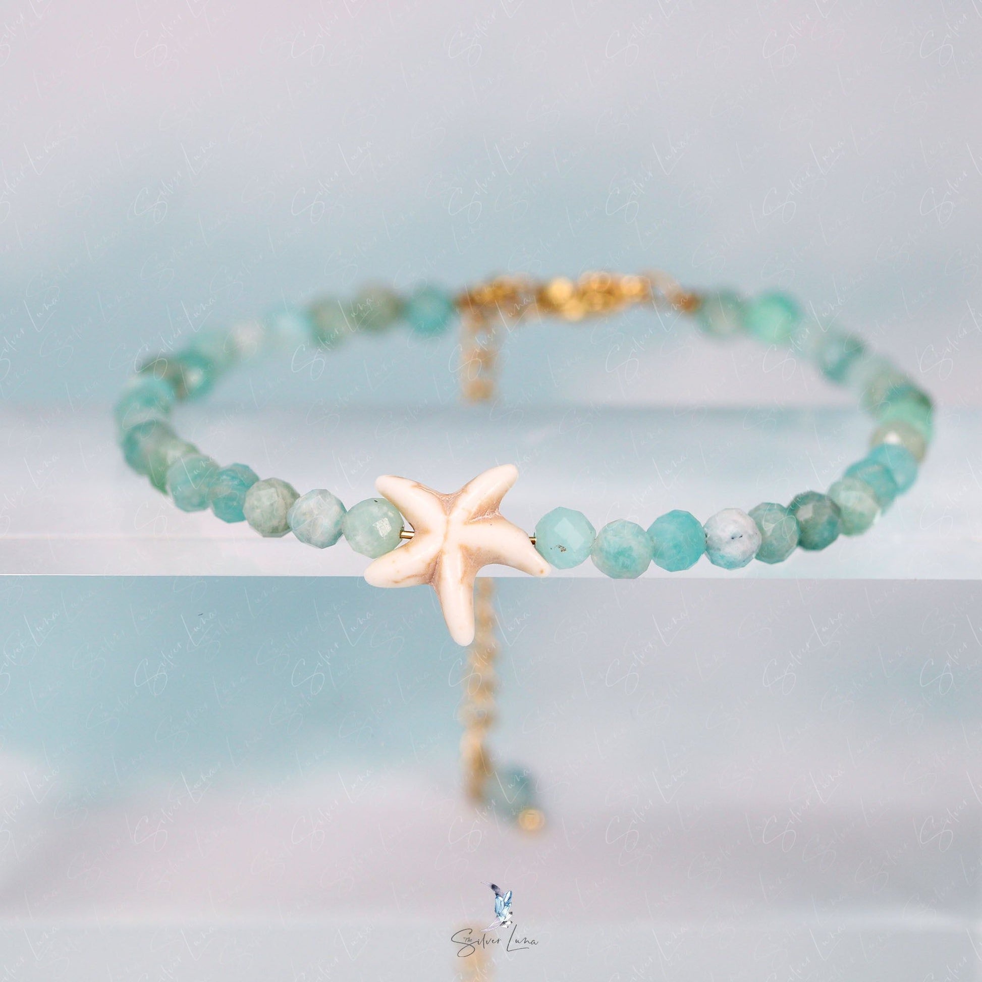 Starfish Amazonite beaded bracelet