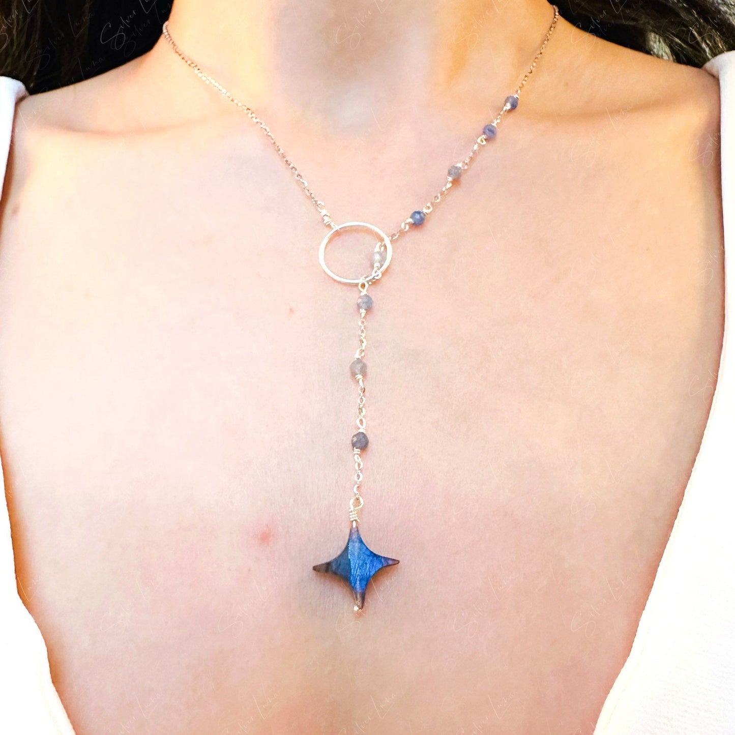 labradorite lariat necklace