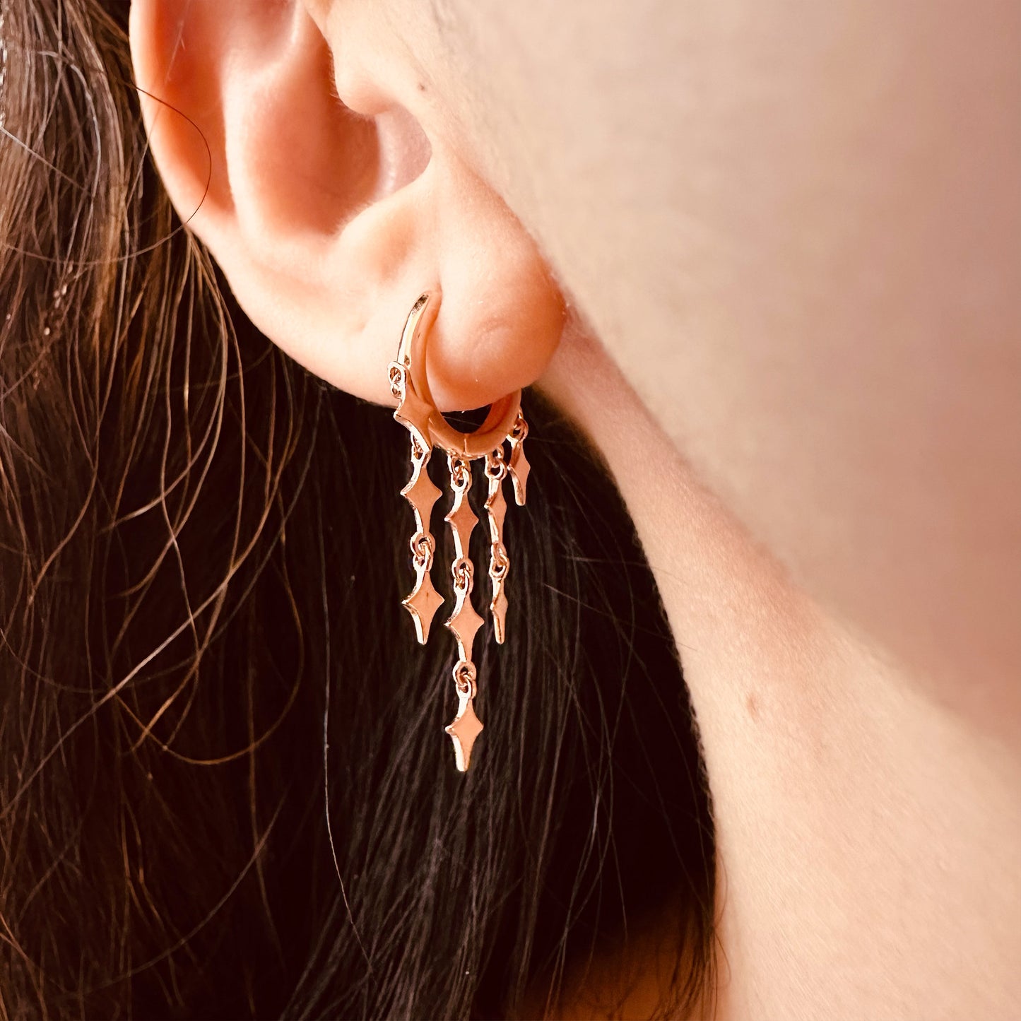 star hoop earrings ear huggies