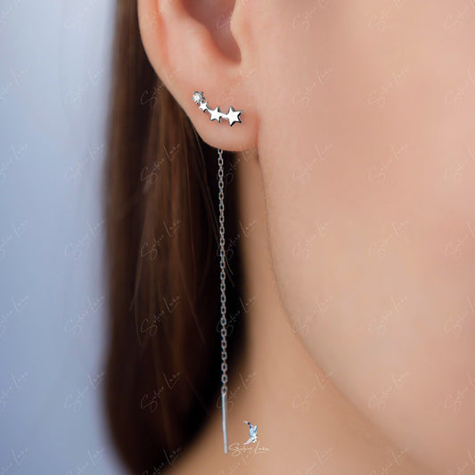 star threader earrings