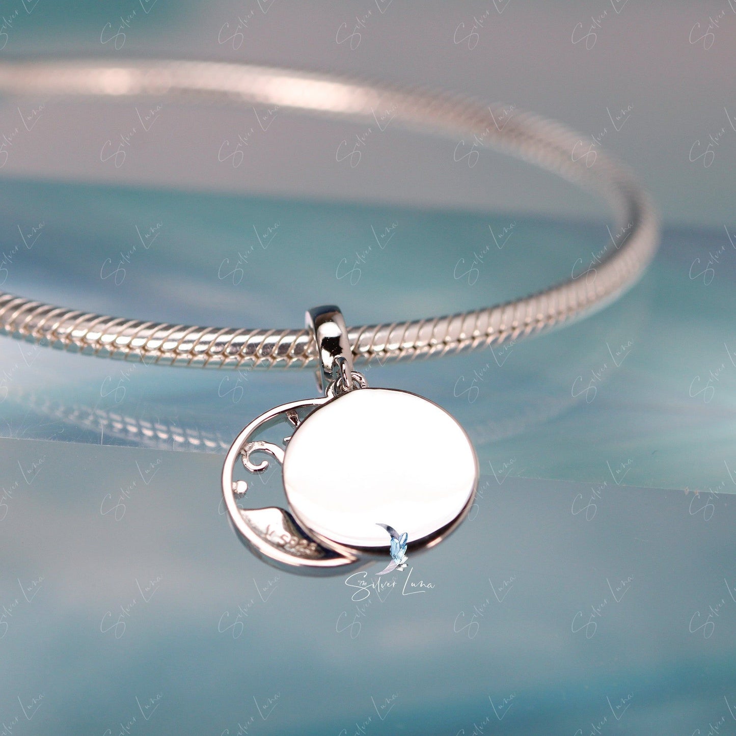 Van Gogh starry sky sterling silver dangle charm