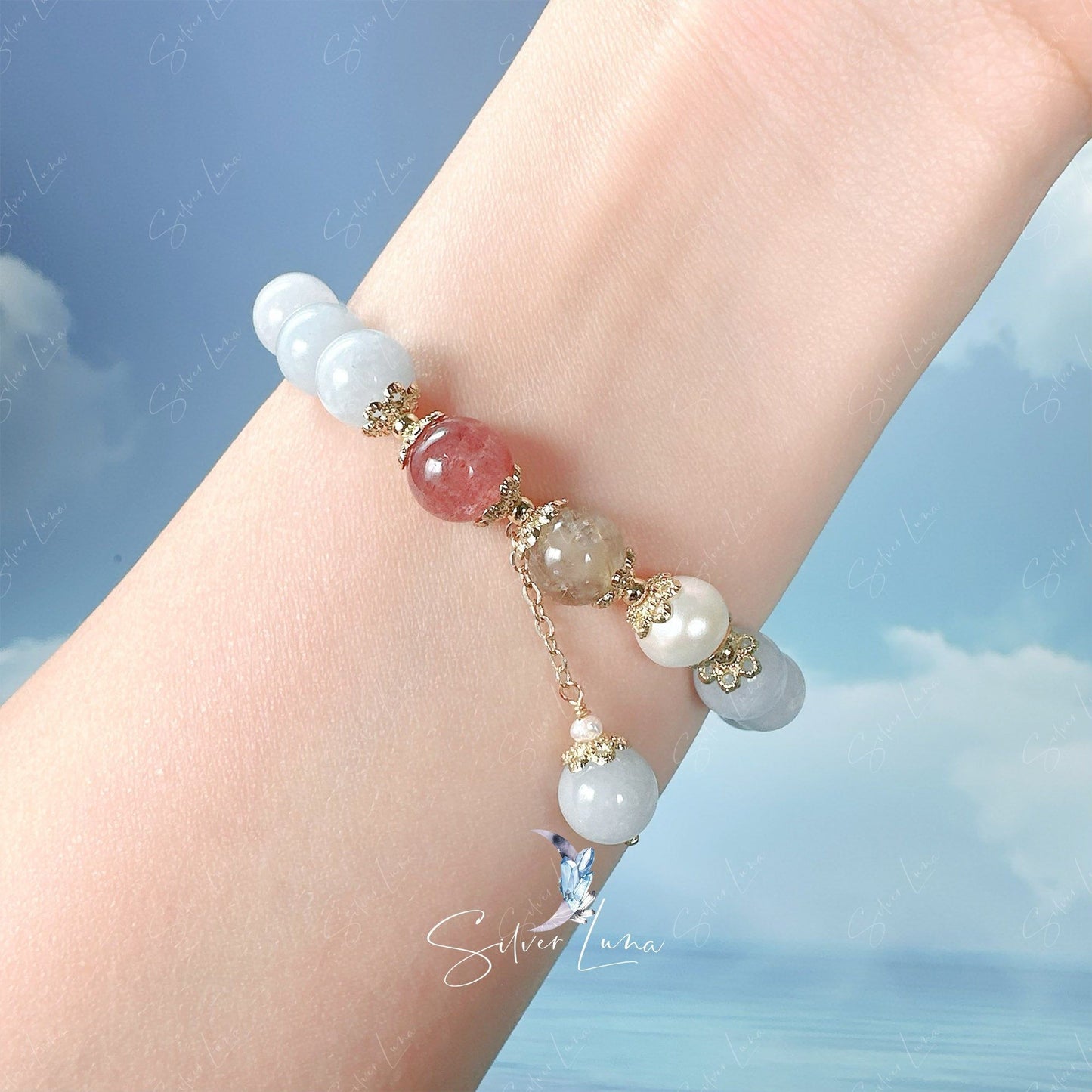 Natural Stone Aquamarine fengshui bracelet