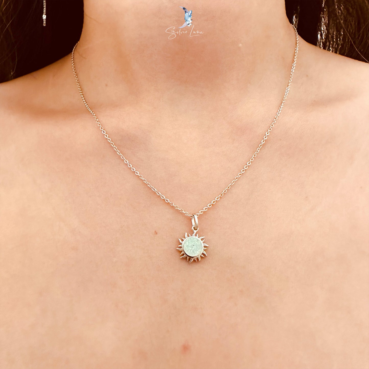 opal sun pendant necklace