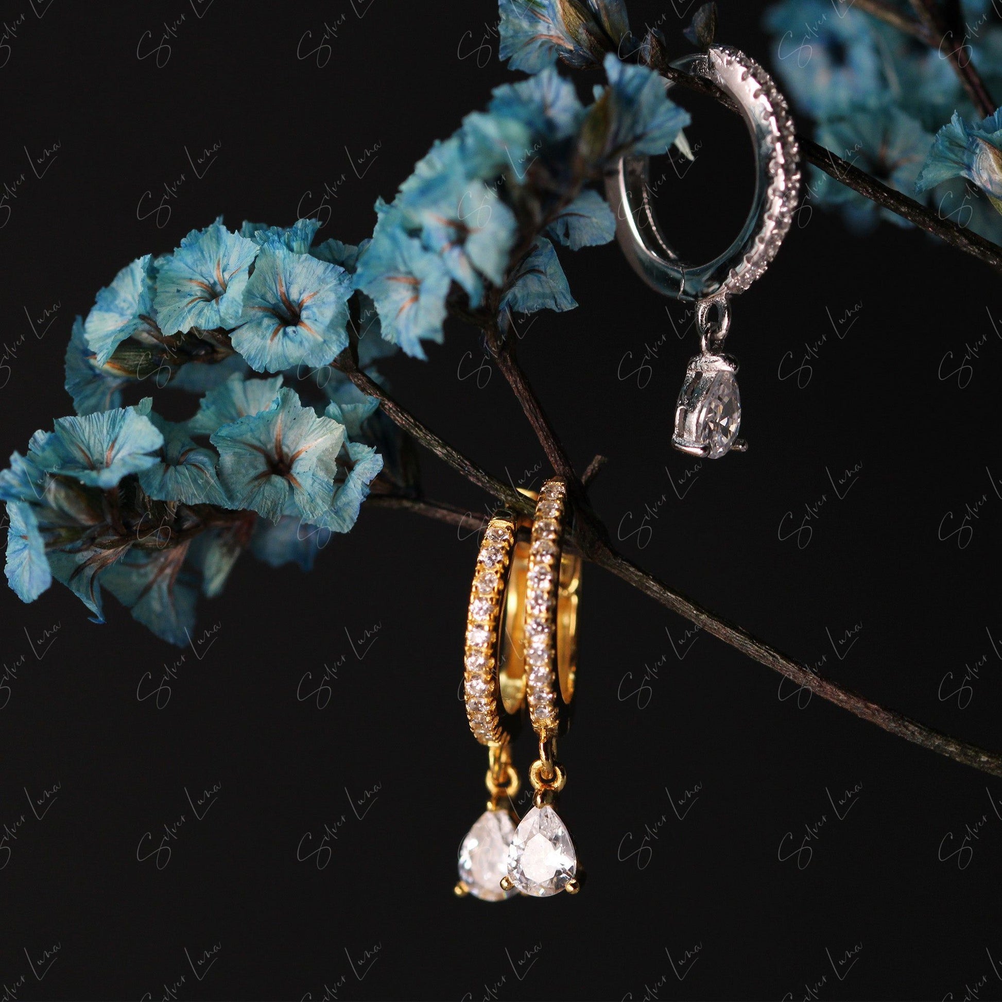 teardrop hoop earrings