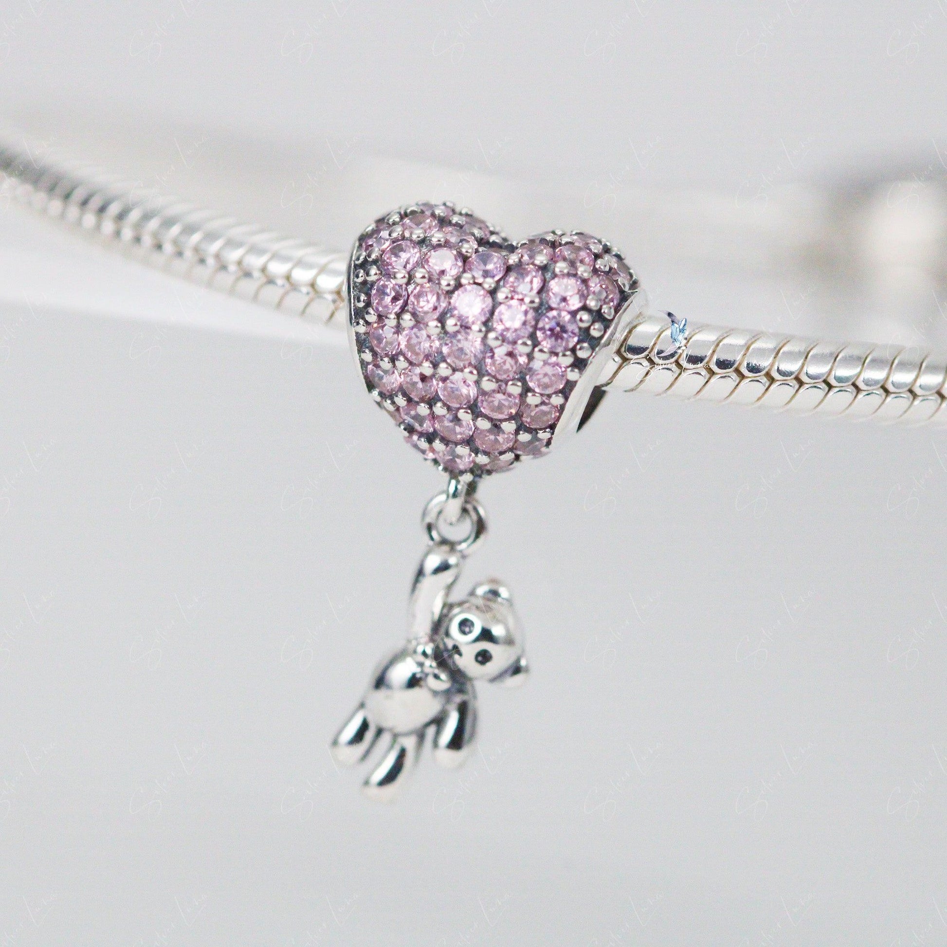 heart balloon teddy bear pendant charm