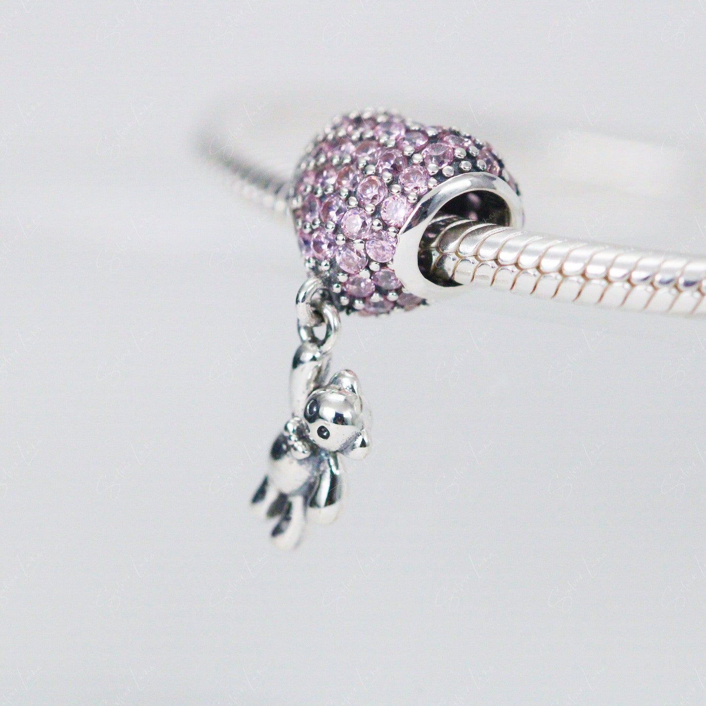 heart balloon teddy bear pendant charm