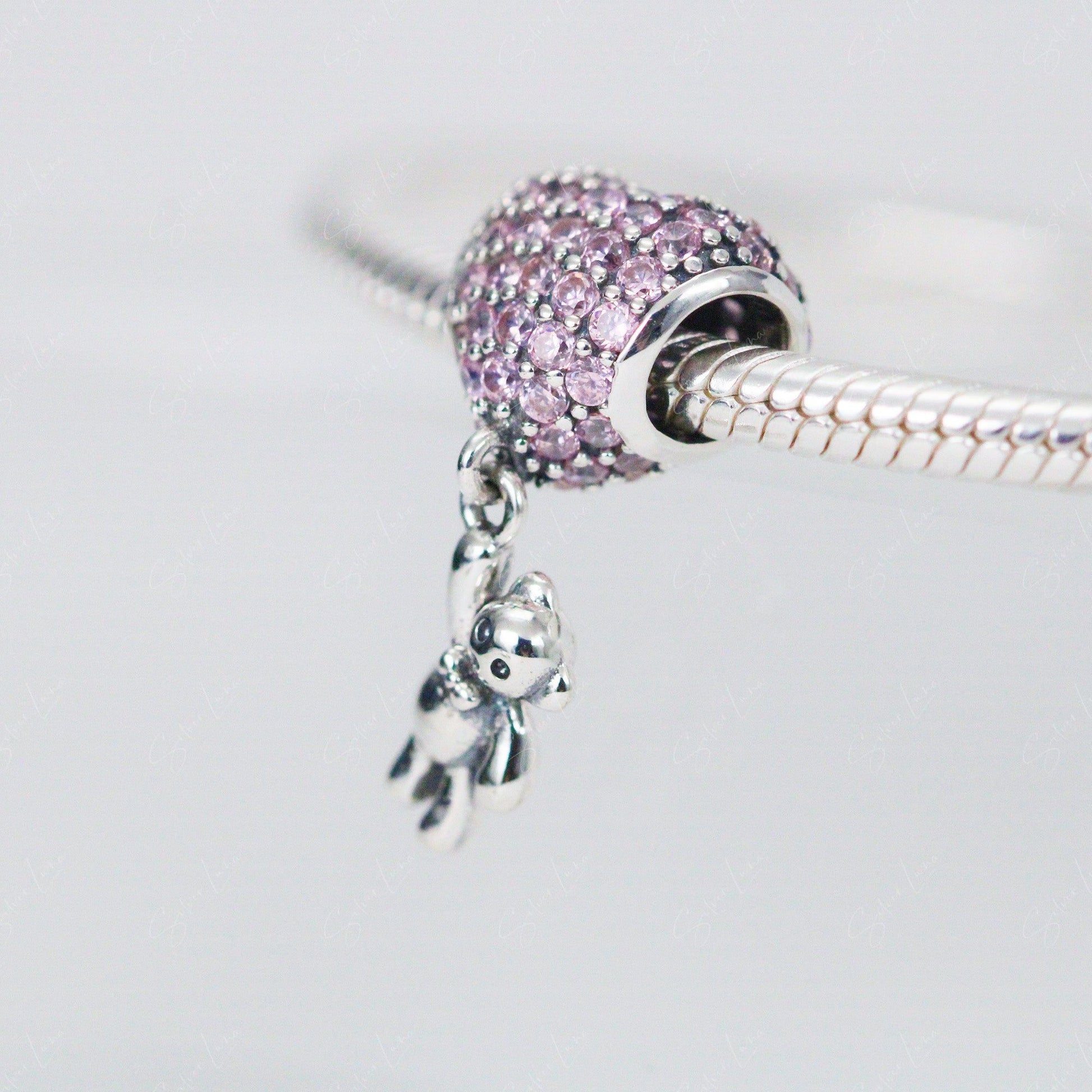 heart balloon teddy bear pendant charm