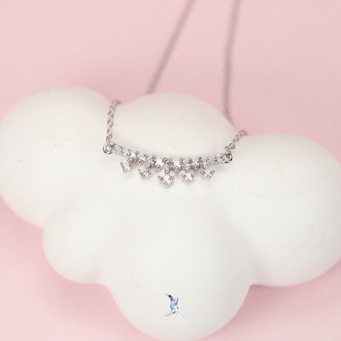 dainty tiara pendant necklace
