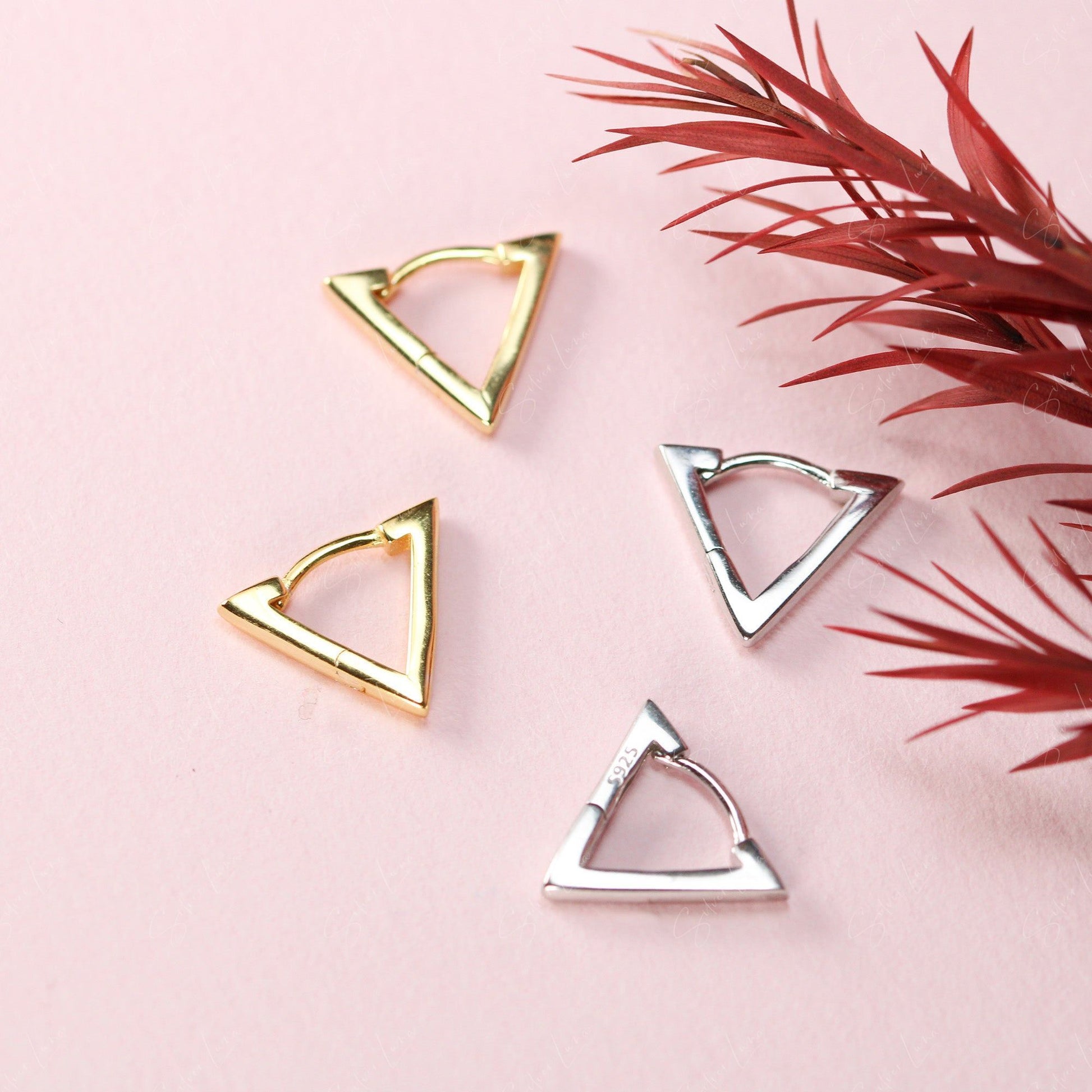 triangle hoop earrings