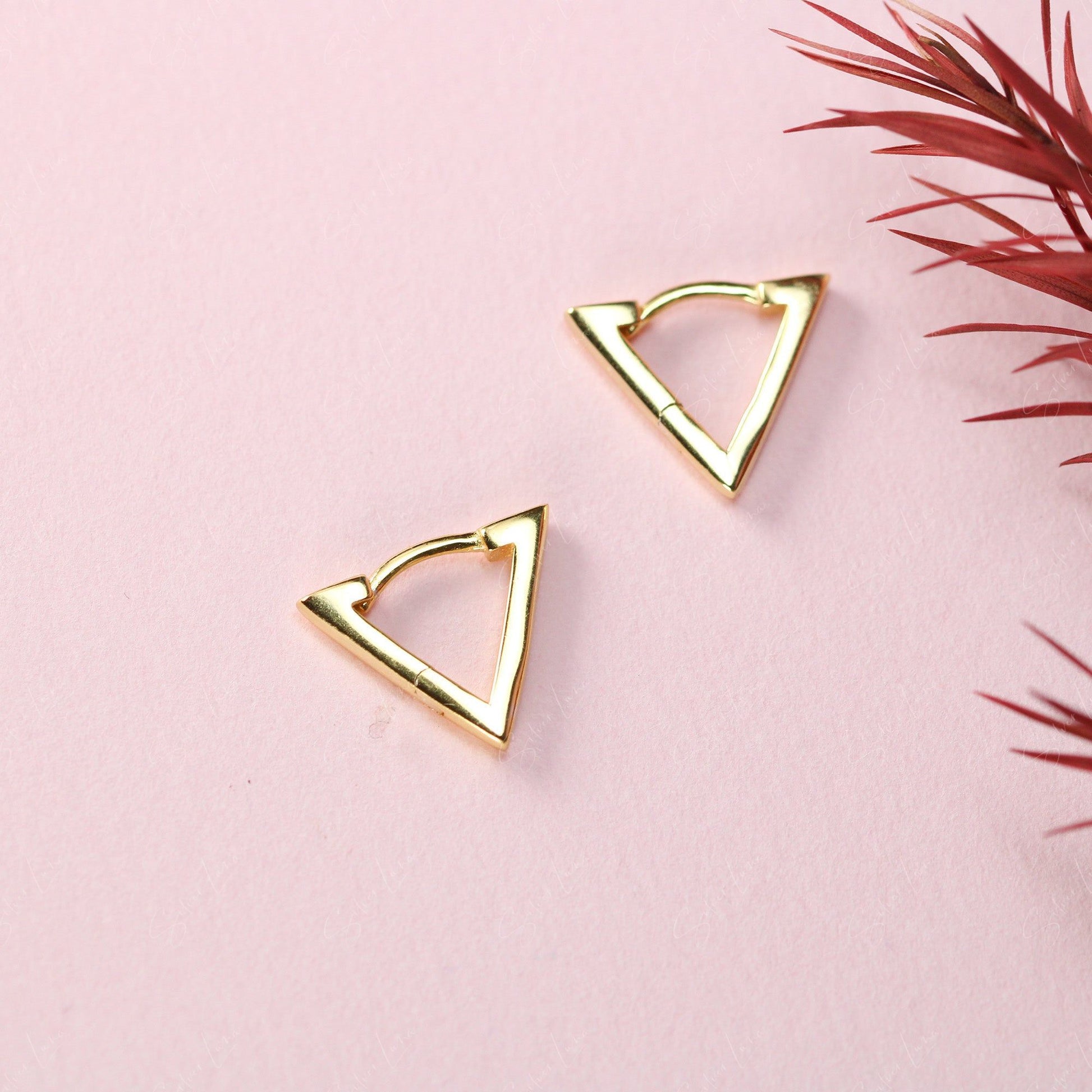 triangle hoop earrings