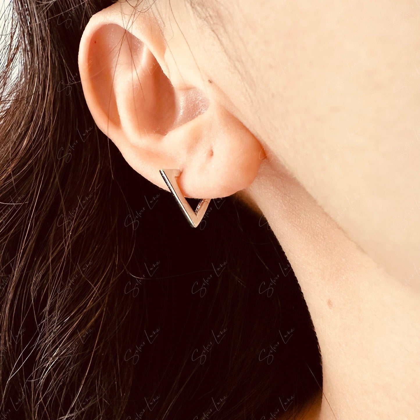 triangle hoop earrings