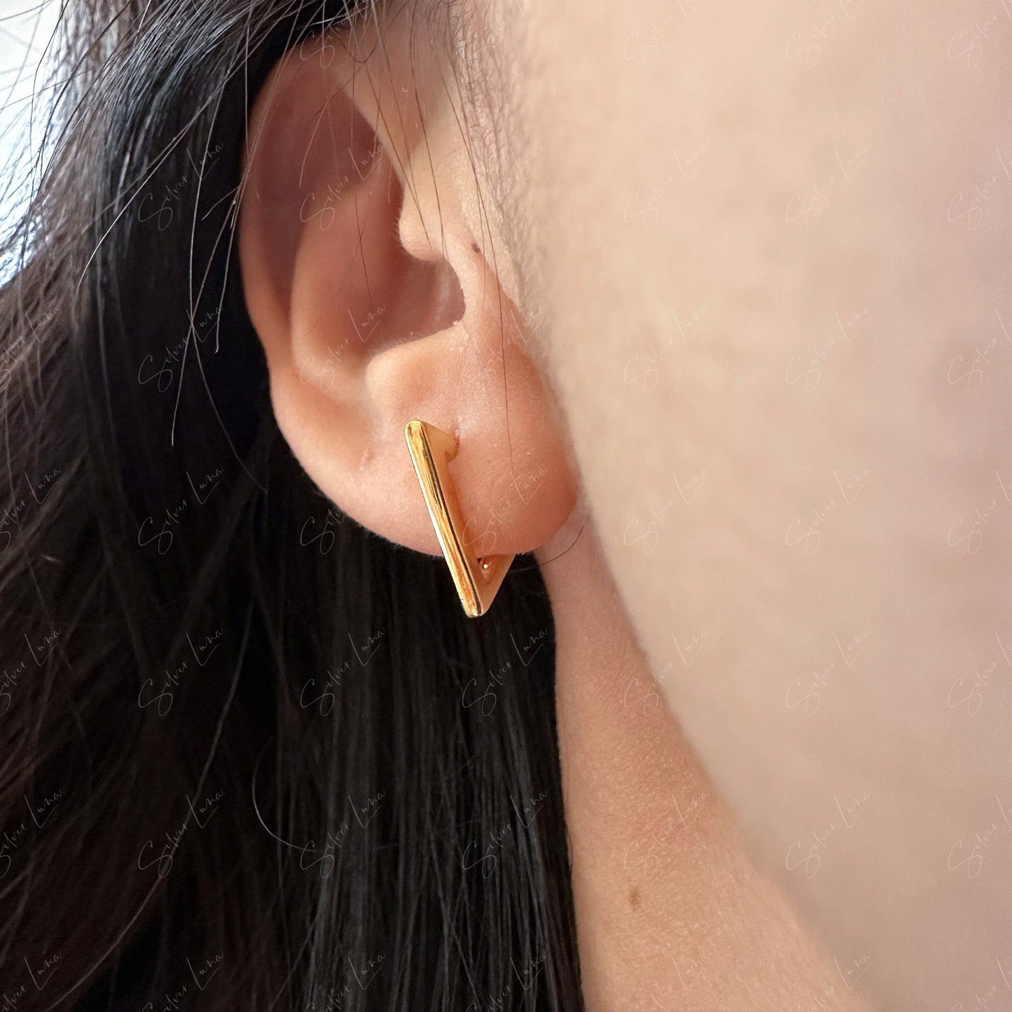 triangle hoop earrings