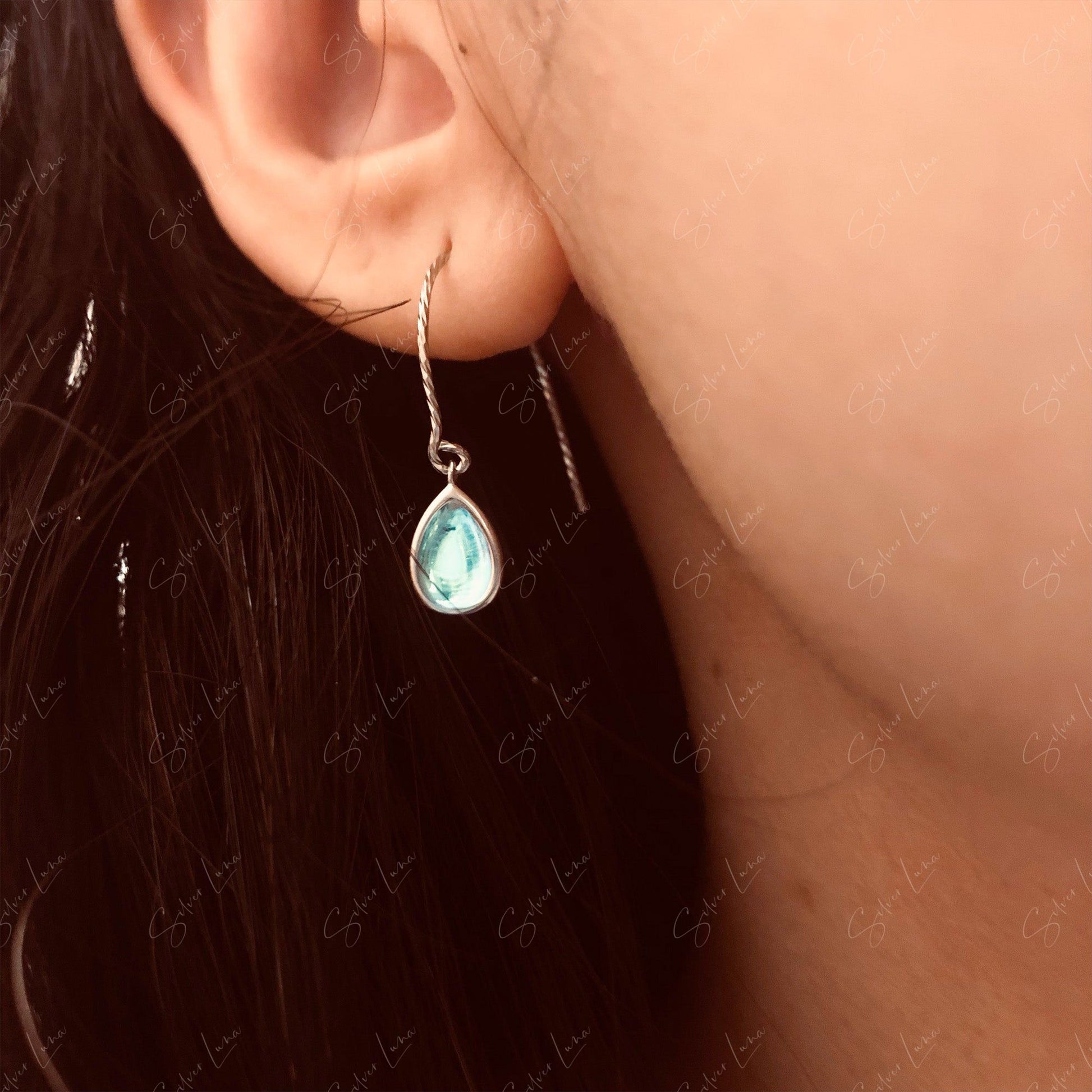 silver teardrop earrings