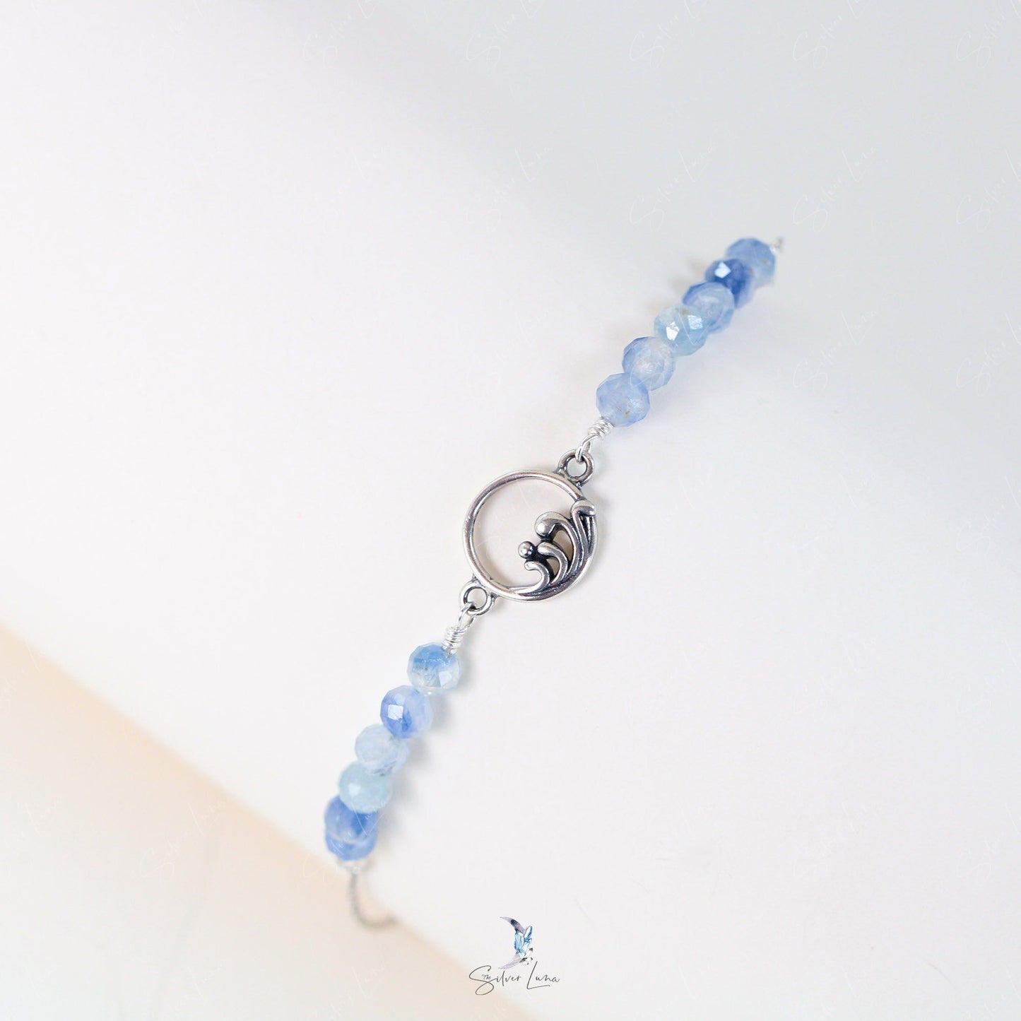 blue wave Kyanite beaded bracelet