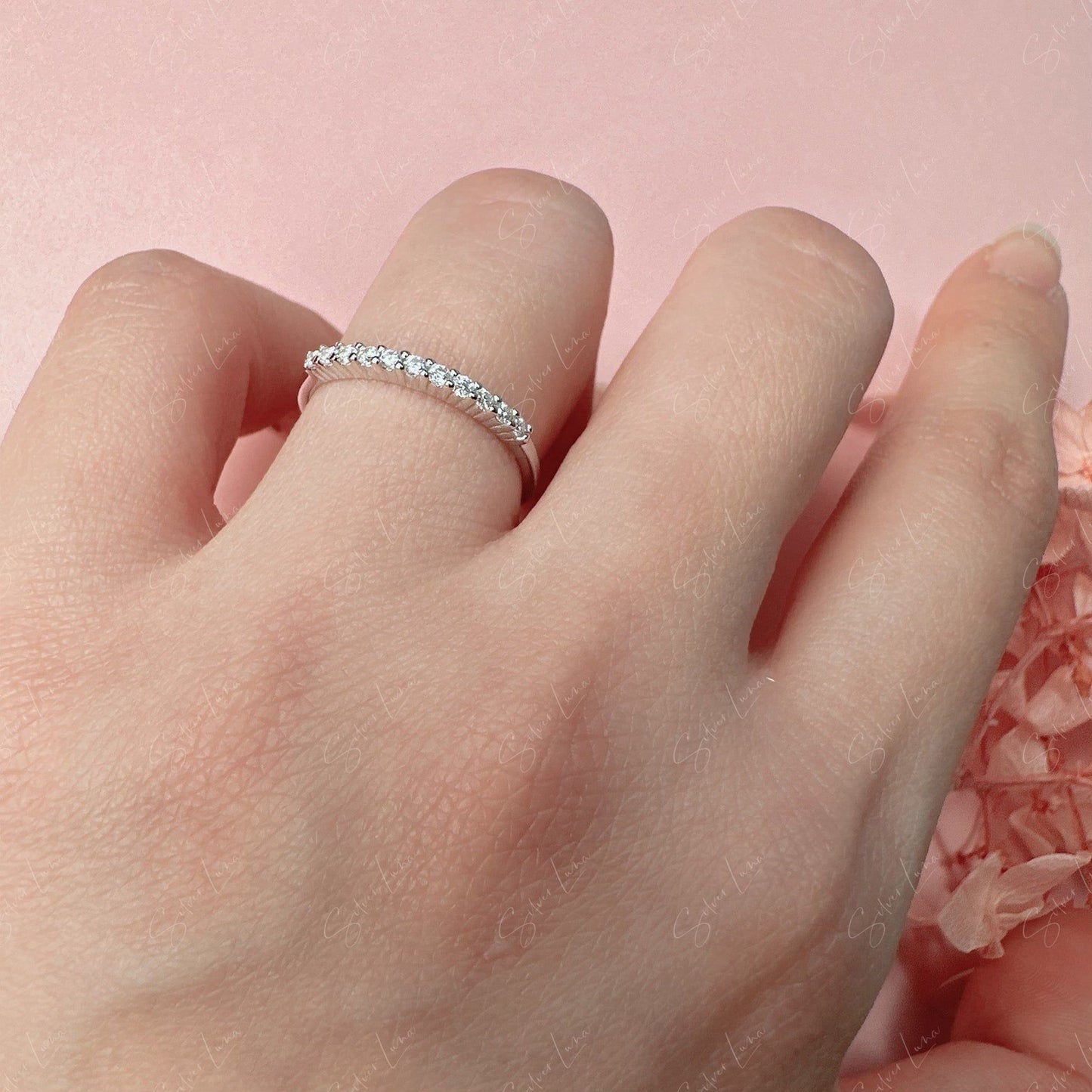 moissanite wedding band