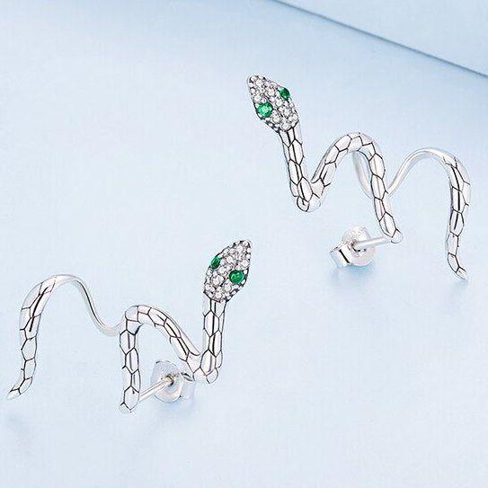 snake animal earrings