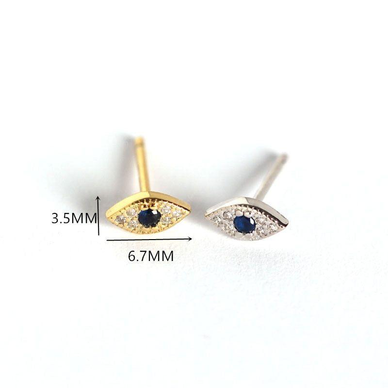 Turkish evil eyes sterling silver stud earrings