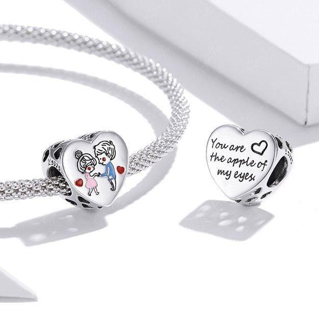 you are the apple of my eye heart charm