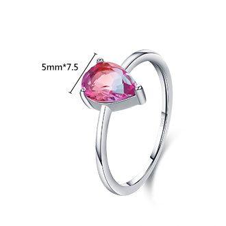 teardrop tourmaline silver ring