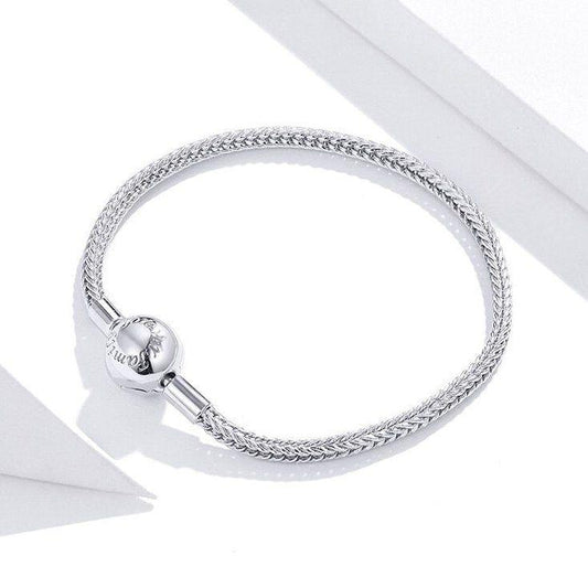 Soft chain sterling silver bracelet for charms