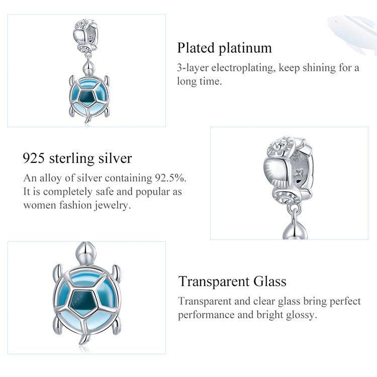 Sea turtle pendant sterling silver charm