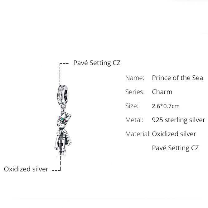 Royal Princess and Prince dangle pendant charm