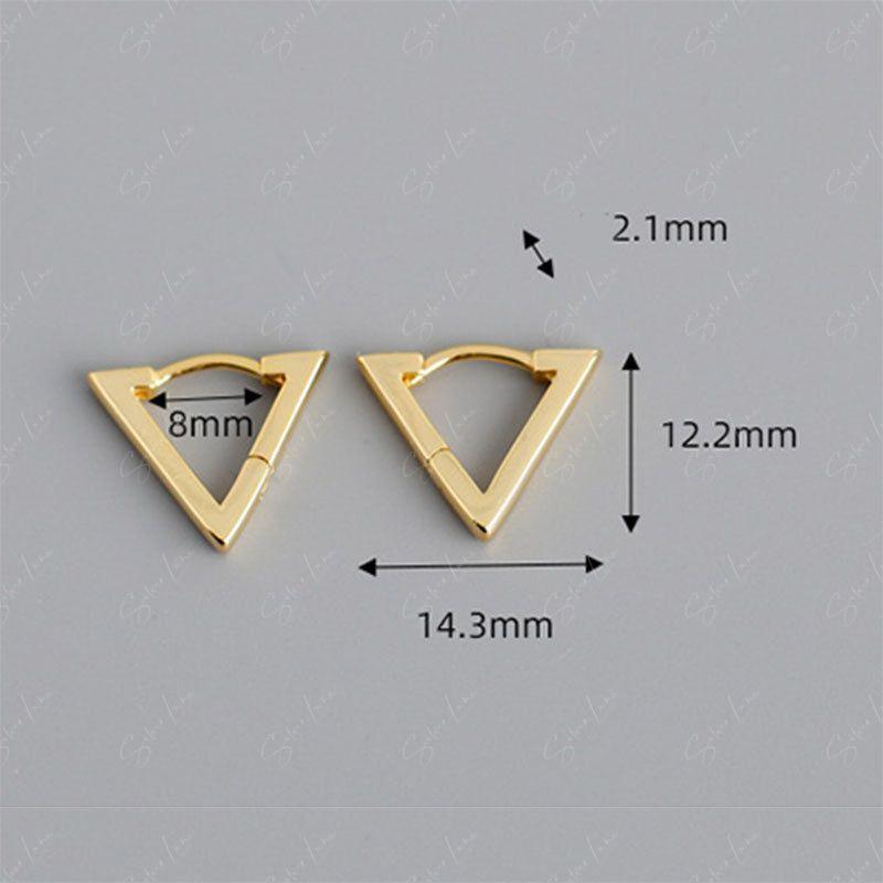 Sterling silver triangle hoop earrings in sterling silver