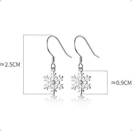 Snowflake sterling silver dangle drop earrings