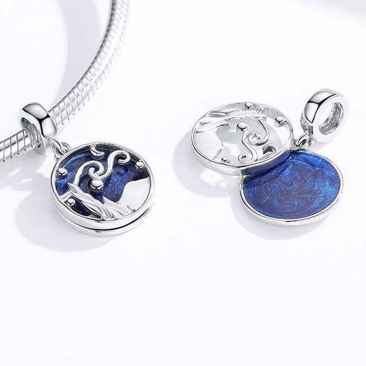 Van Gogh starry sky sterling silver dangle charm