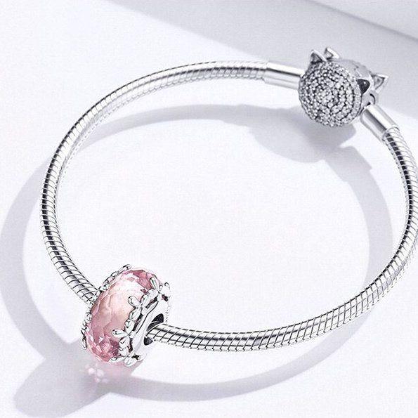 Pink Murano glass bead charm