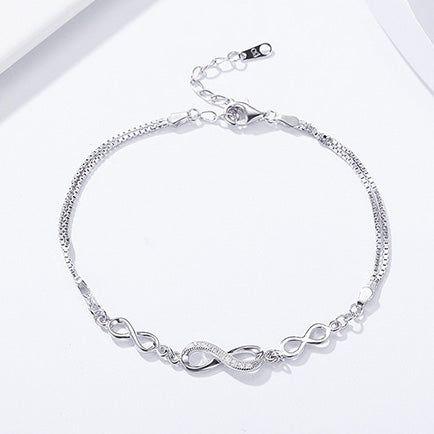 Chain of infinity sterling silver bracelet