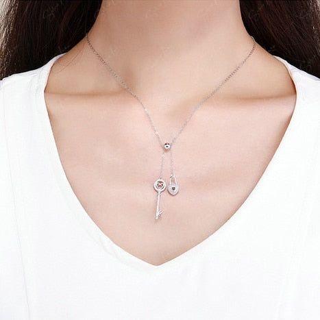 A Key to your heart pendant necklace in sterling silver