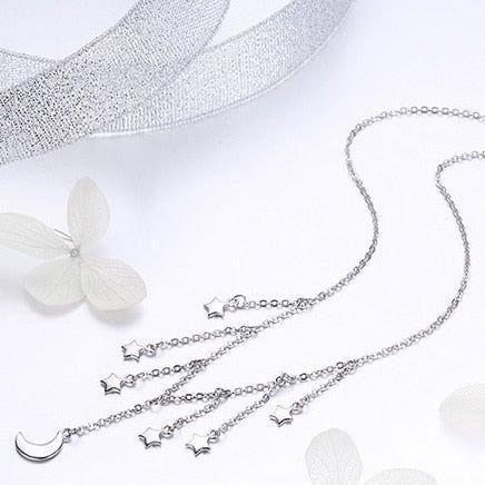 moon star sterling silver choker