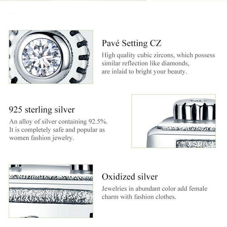 Sterling silver camera bead charm for bracelet