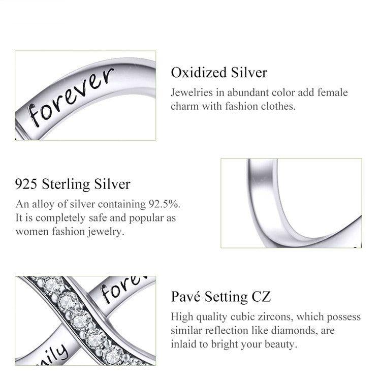 Forever family infinity love sterling silver charm